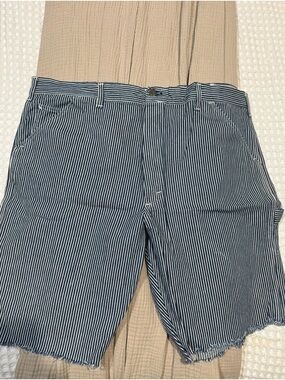 Stan Ray Blue and White Striped Men’s Jean Shorts